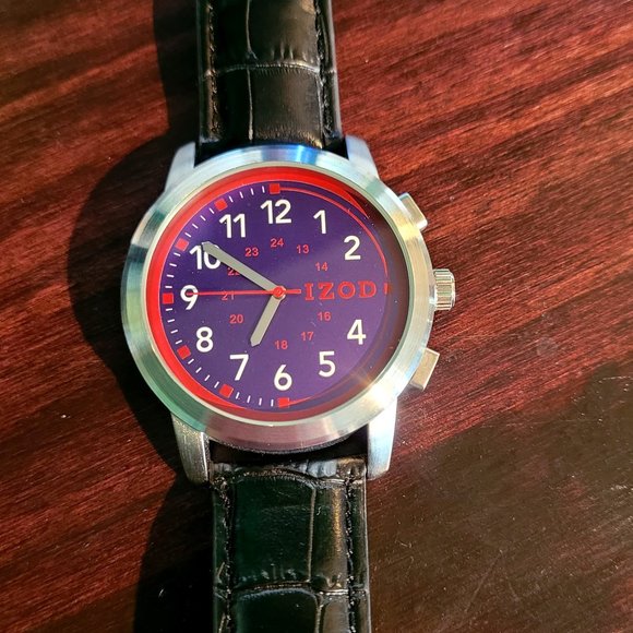 Vintage Quartz IZOD Mens Watch Pepsi Dial - Picture 1 of 5